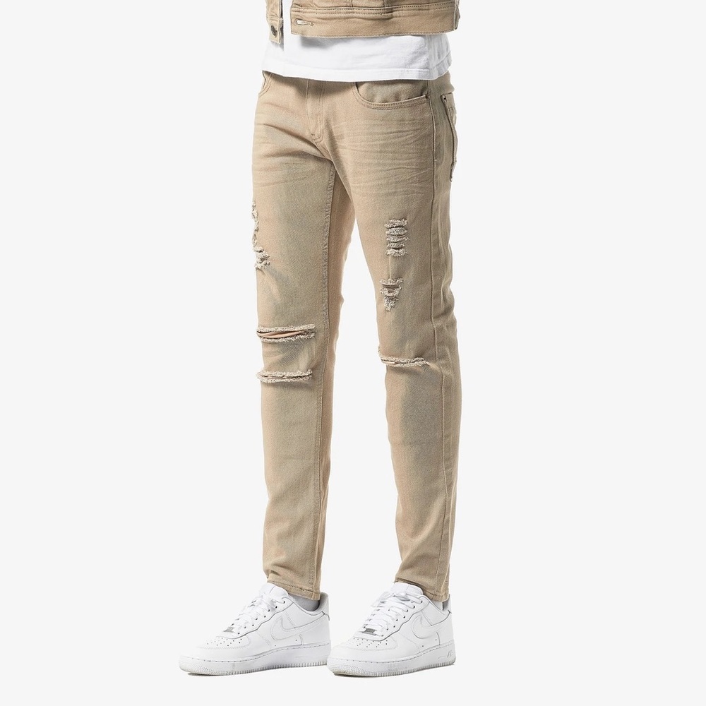Copper Rivet Khaki Pants with Rips - Picture 2 of 9